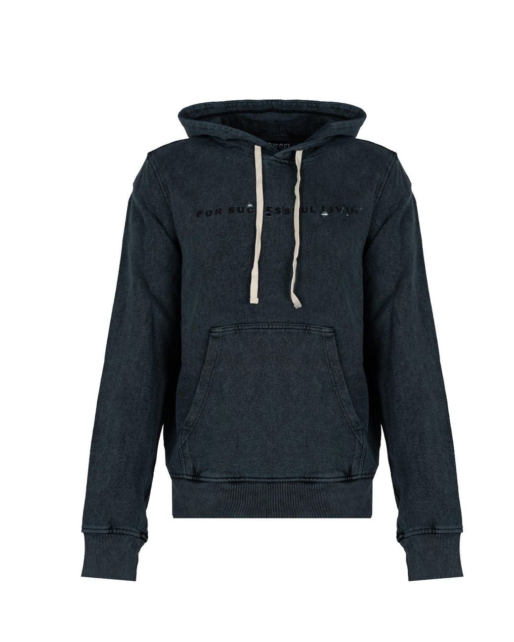 DIESEL Blue Sweatshirt Ginn Hood Cotton for men