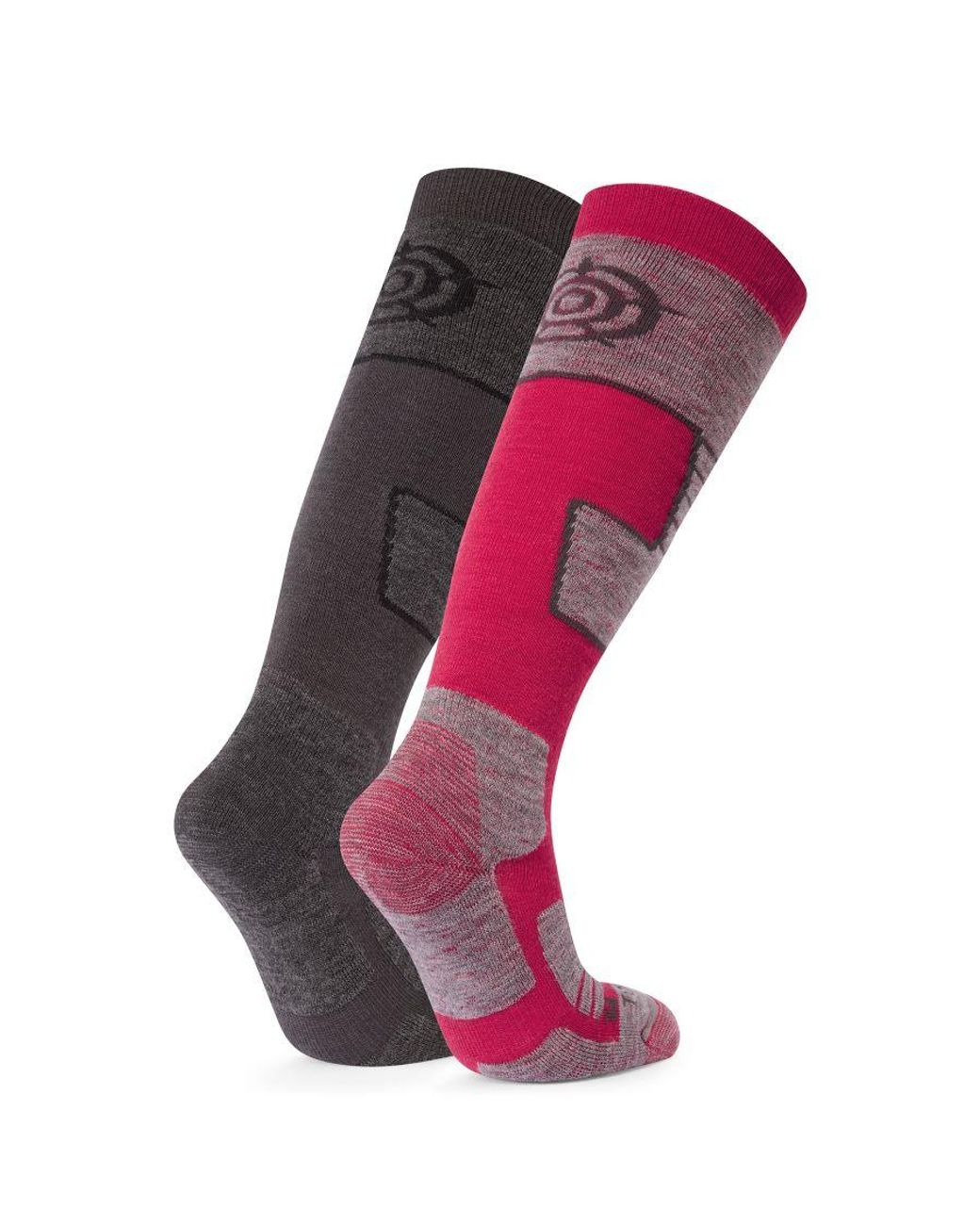 TOG24 Purple Linz 2 Pack Ski Socks Marl/Dark Wool