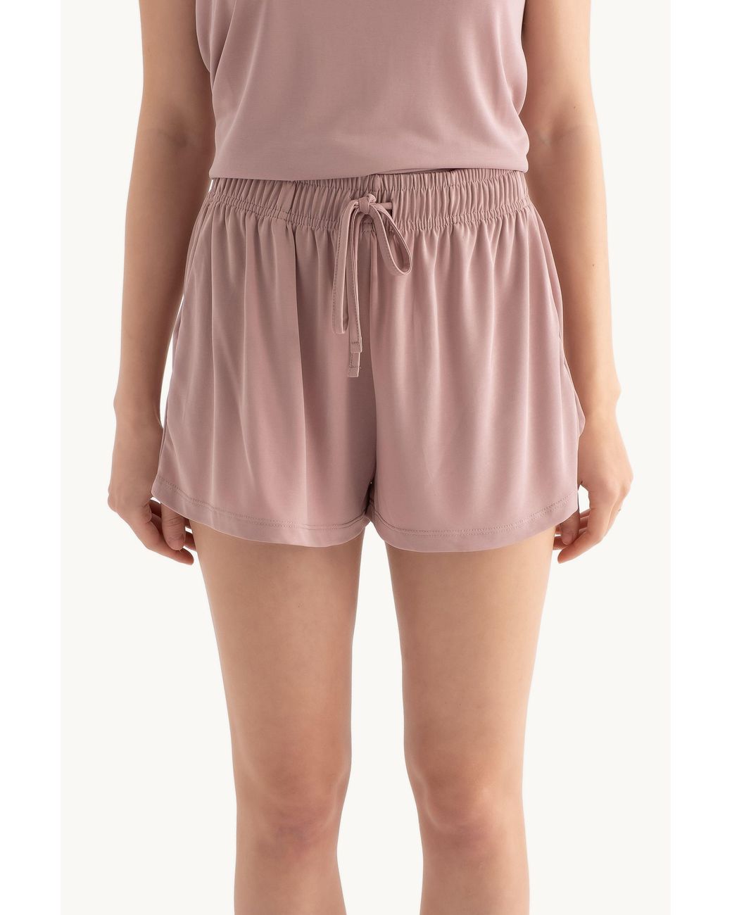 Hiccup Pink Mid Rise Drawstring Basic Shorts