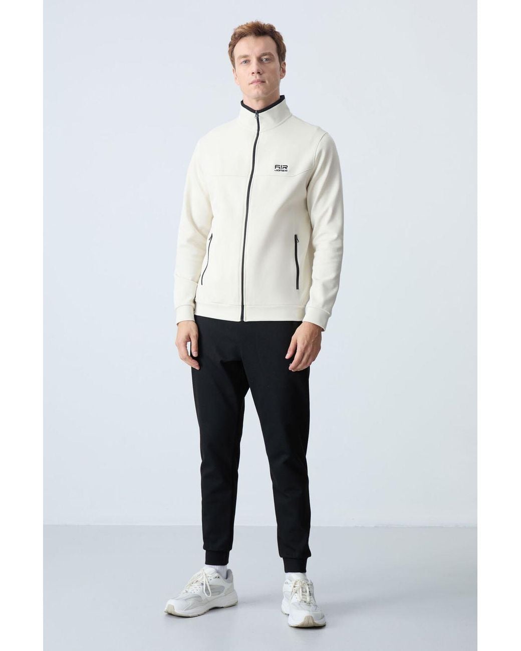 TOMMY LIFE White Fleece Sweatshirt And Pants Set for men