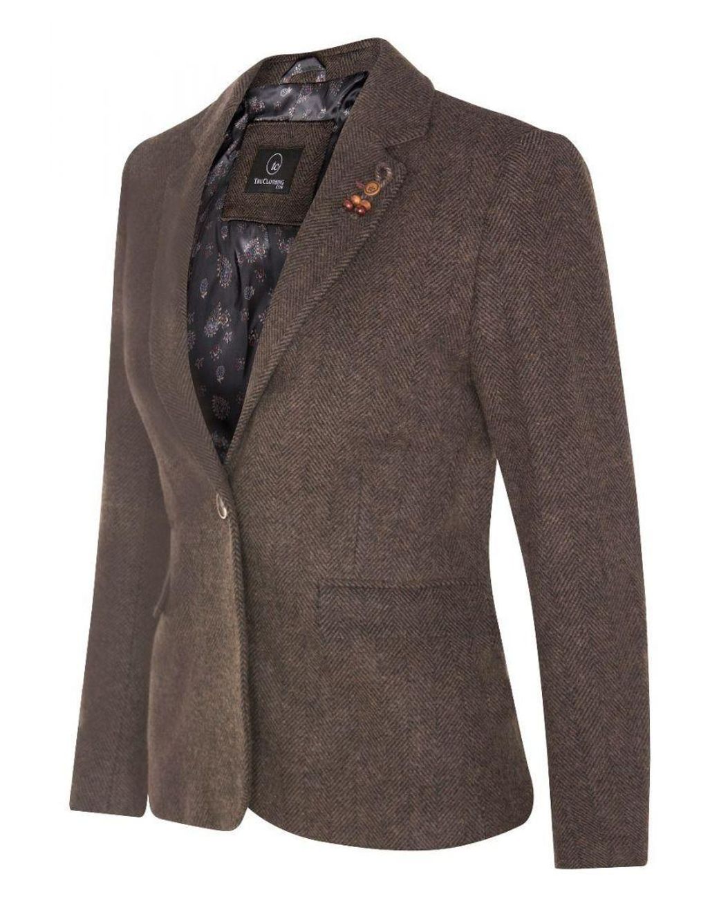 TruClothing Brown Tweed 1920S Herringbone Blazer Canvas