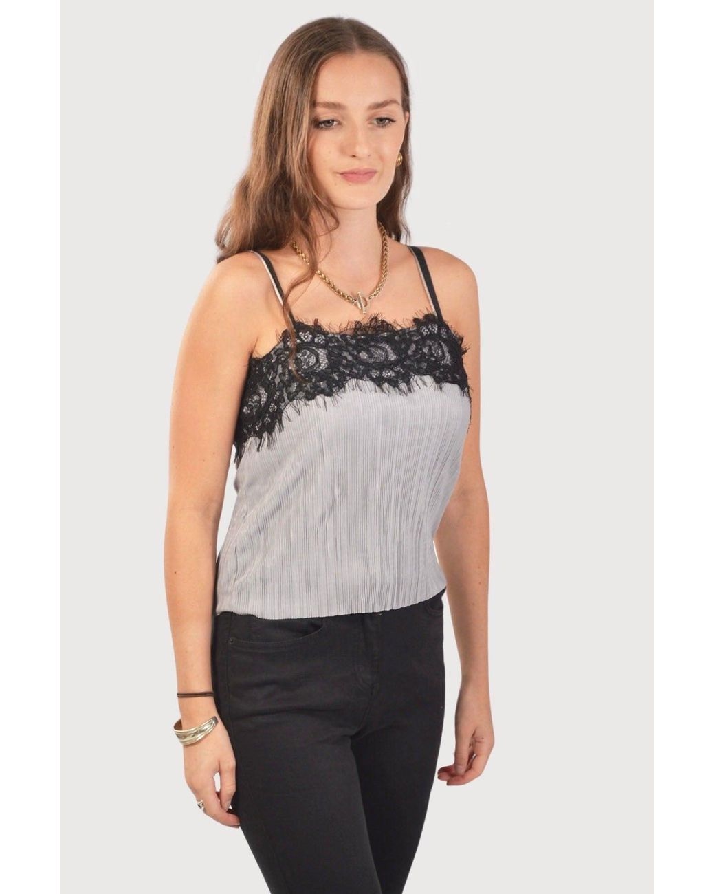 Secret Label White Urban Outfitters Eyelash Lace Trim Cami Top