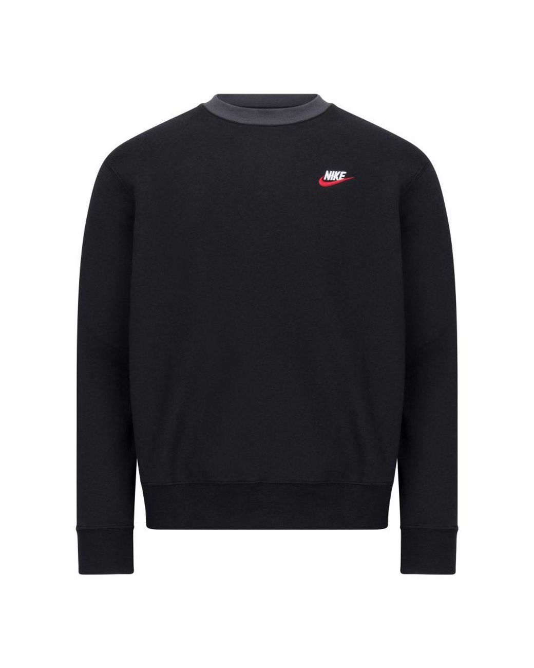 black nike sweatshirt with red tick