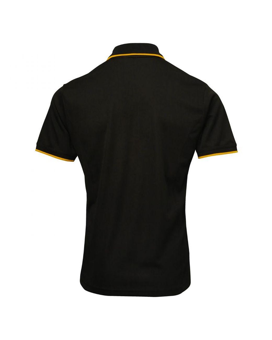 PREMIER Black Contrast Coolchecker Polo Shirt /Sunflower) for men