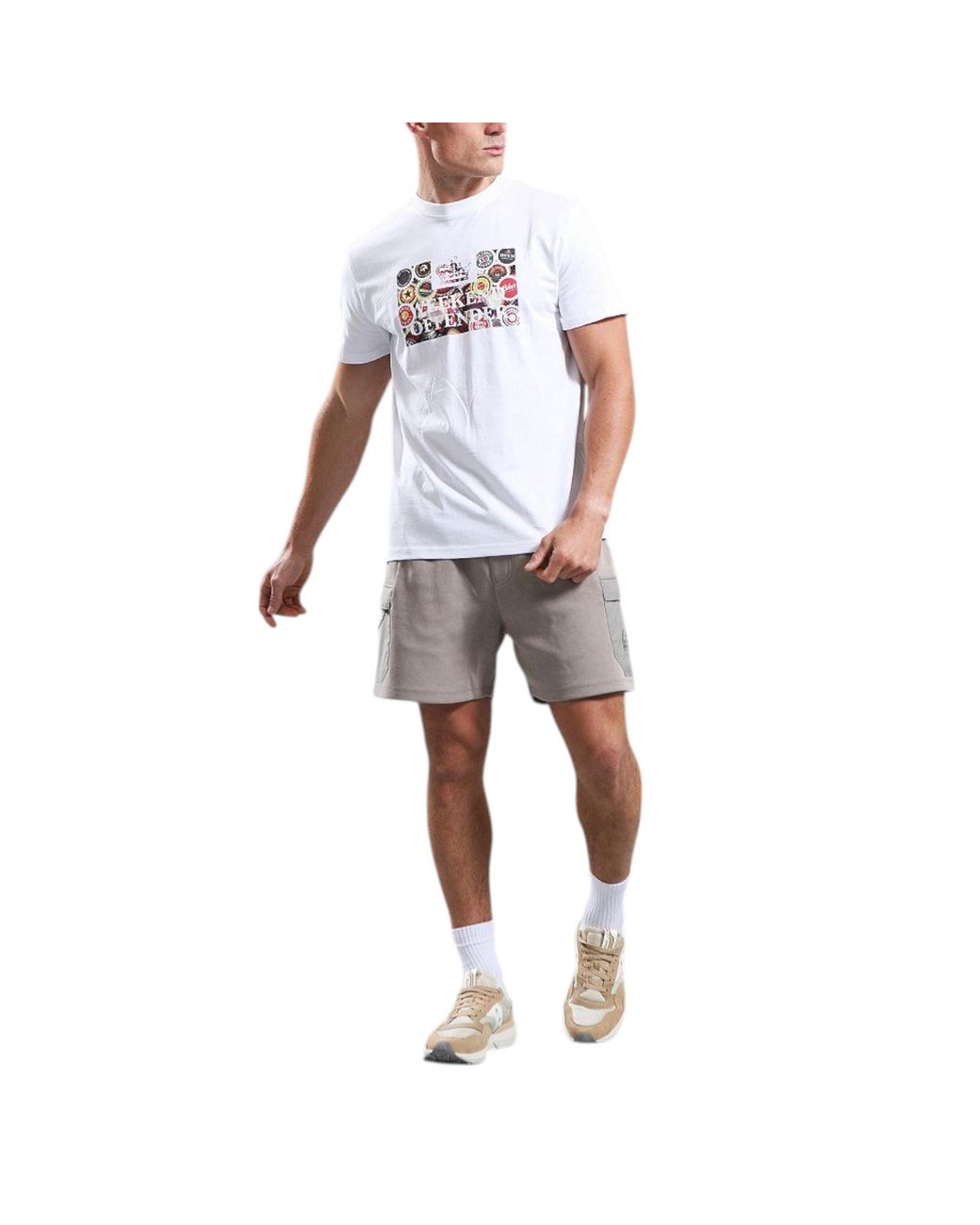 Weekend Offender White T Shirt Caps Graphic Print Crew Neck Casual Cotton Tee Top for men
