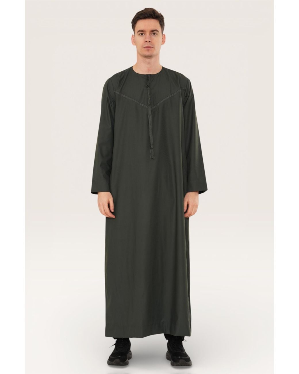 Thobez Black Ramadan Eid Moroccan Jubba Robe Kaftan Djellaba Thobe Lfs -Tt-008 for men