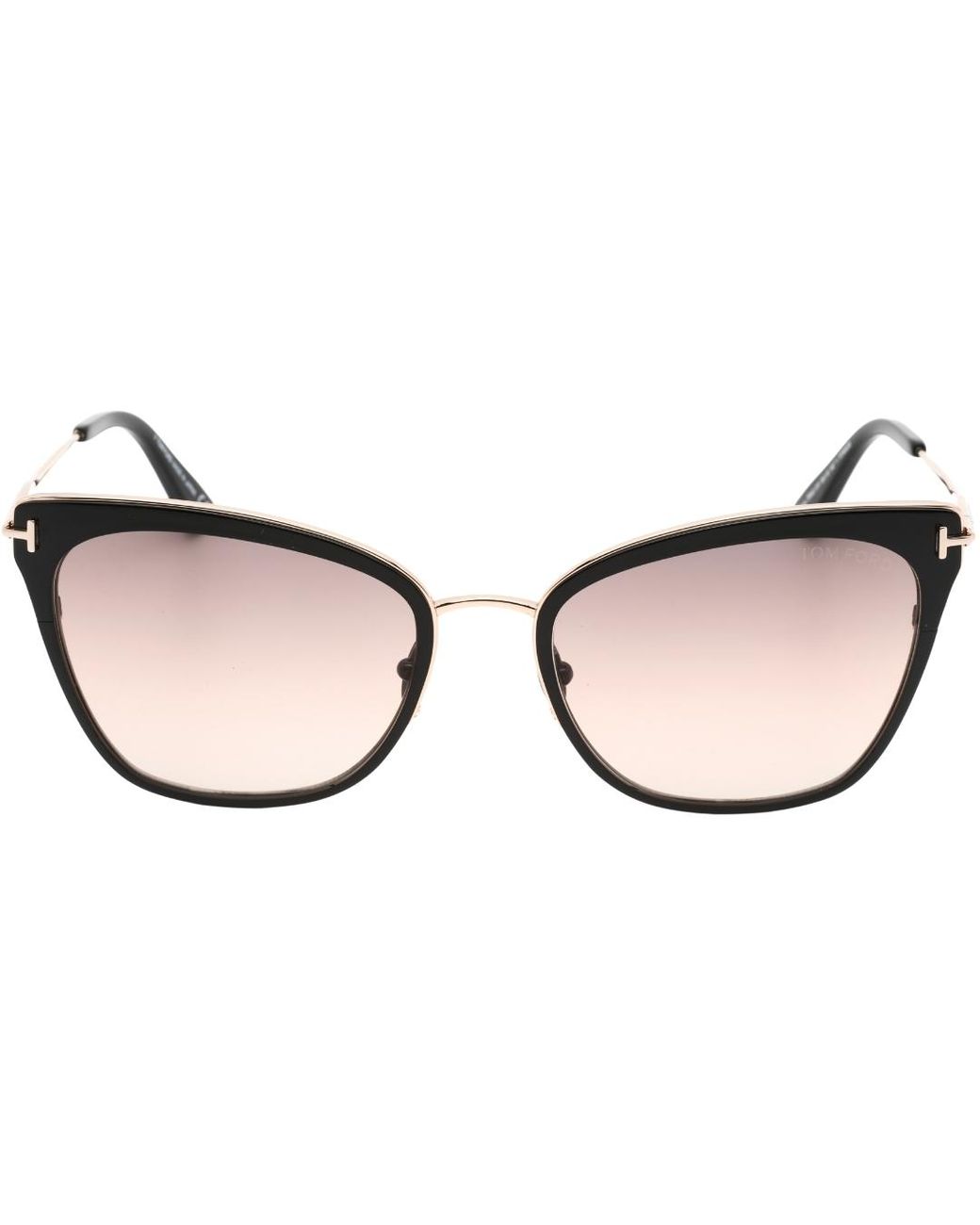 Tom Ford Brown Oversized Gold Aviator Sunglasses