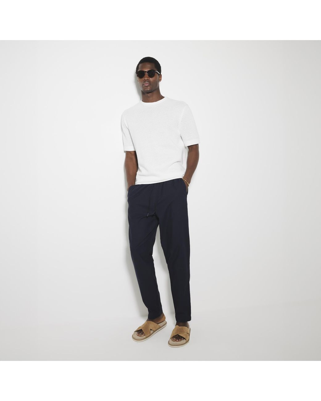 River Island Trousers Pull On Cotton in White for Men Lyst UK