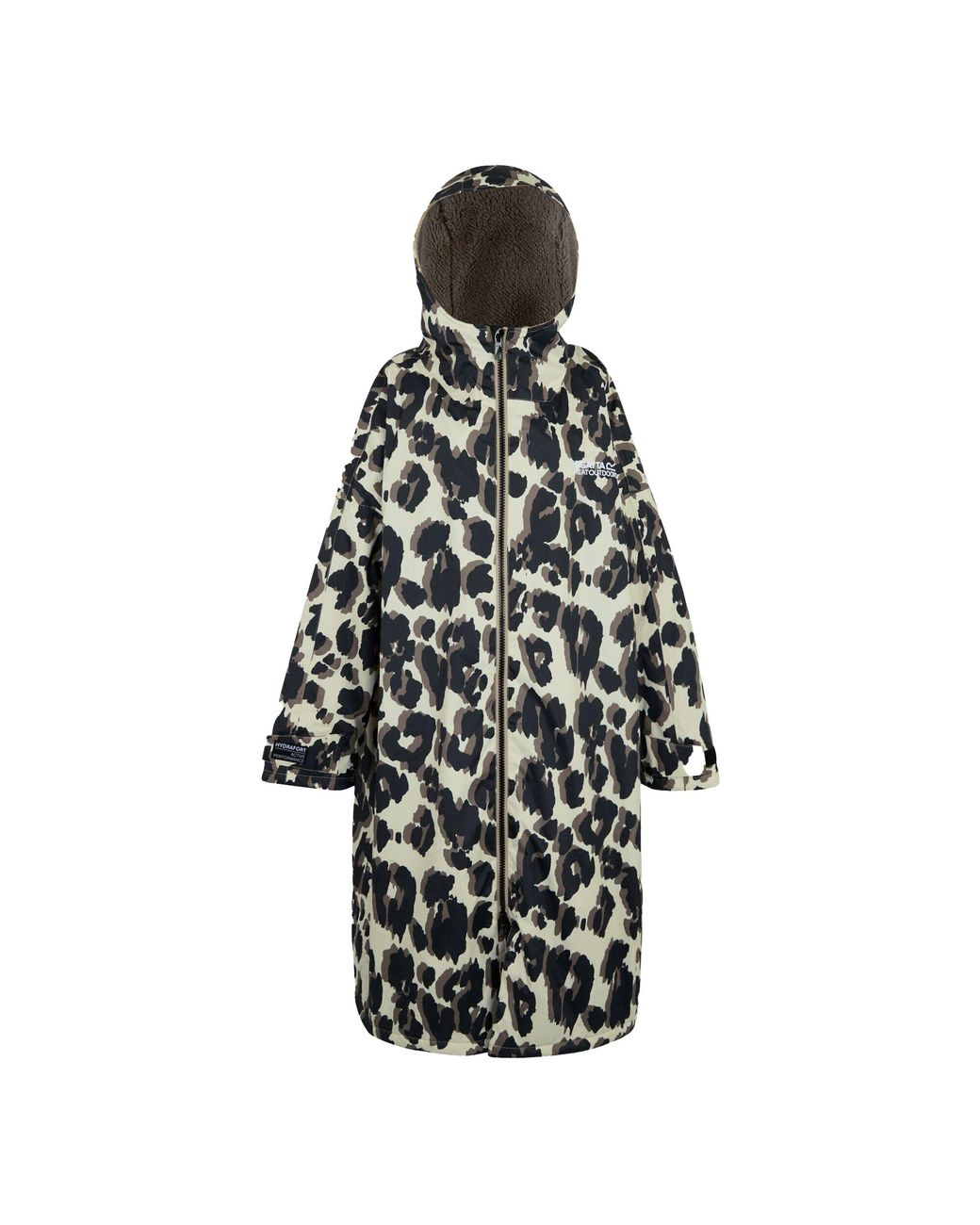 Regatta Black Adult Changing Leopard Print Robe (Multicoloured)