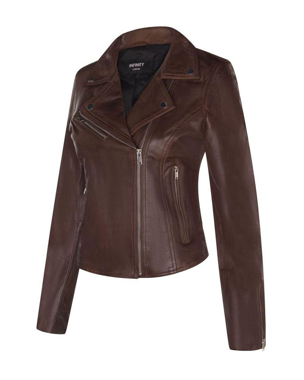 Infinity Leather Brown Classic Brando Biker Jacket-Loughton