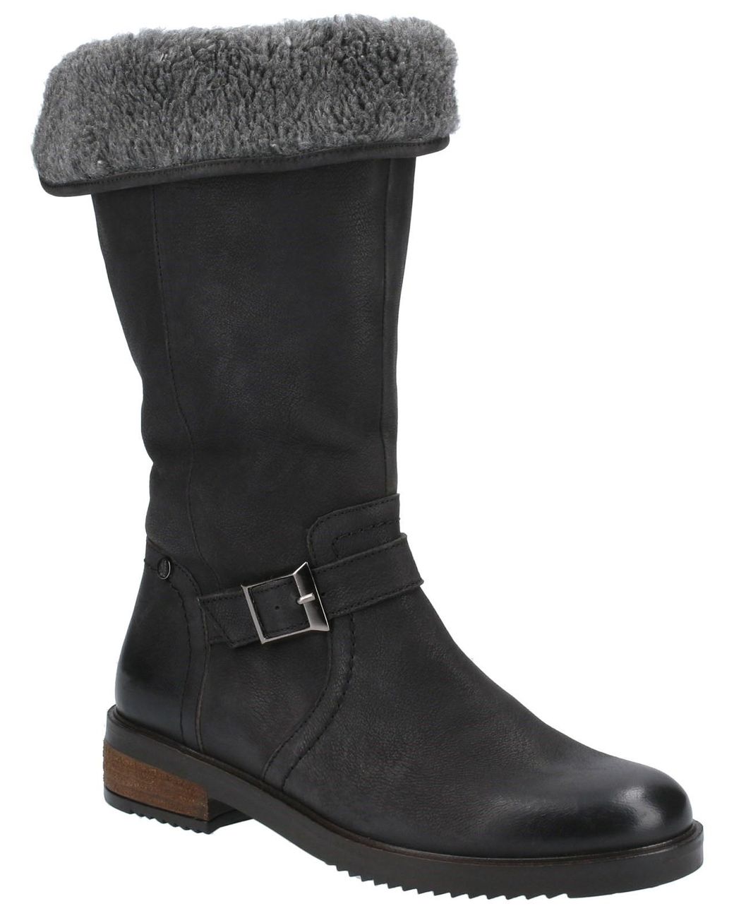Hush Puppies Black Bonnie Ladies Mid Boots