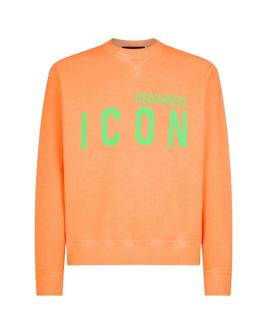 DSquared² Orange Icon Crew Neck Jumoper Cotton for men