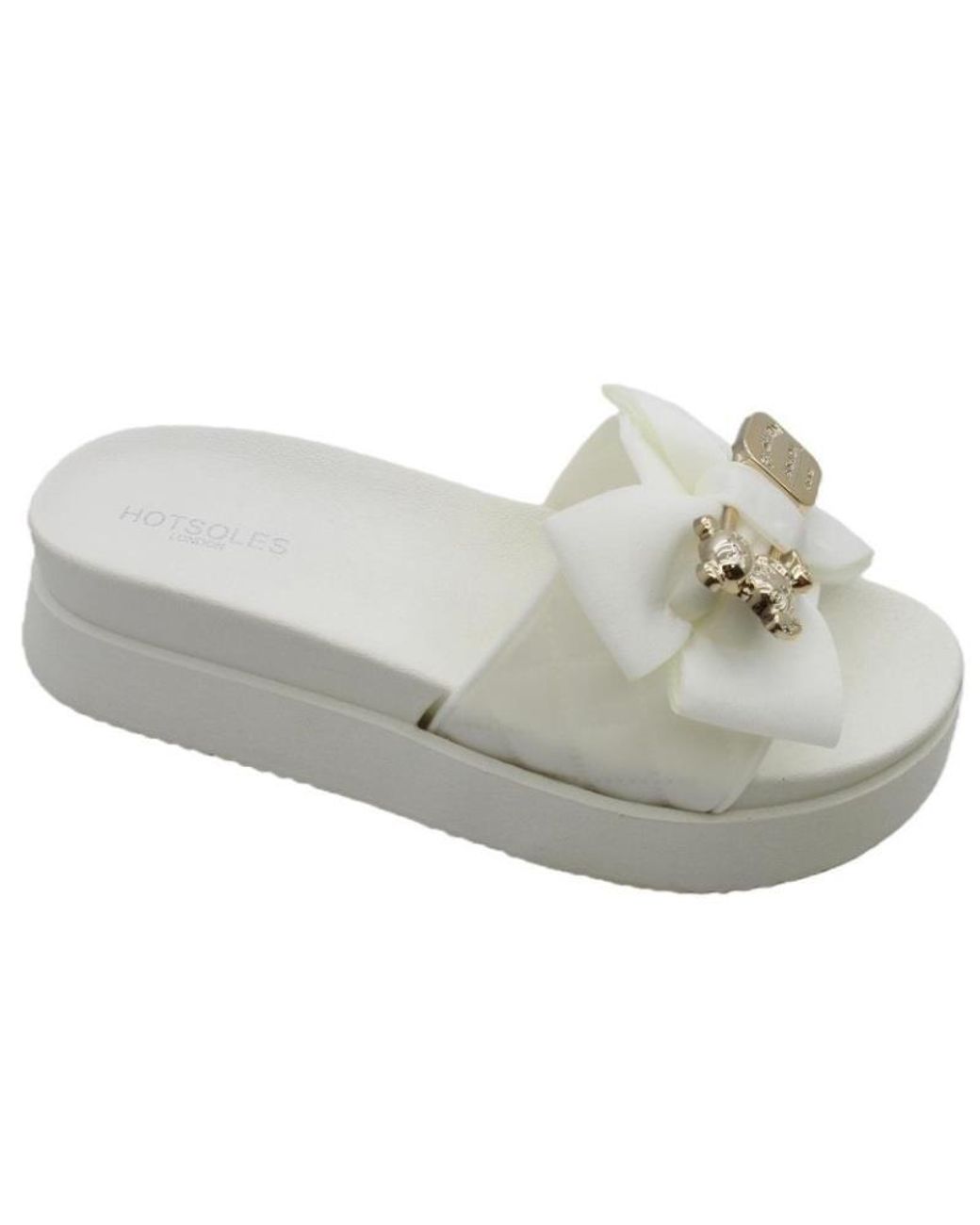 Hotsoles White Rosita Slip On Sliders