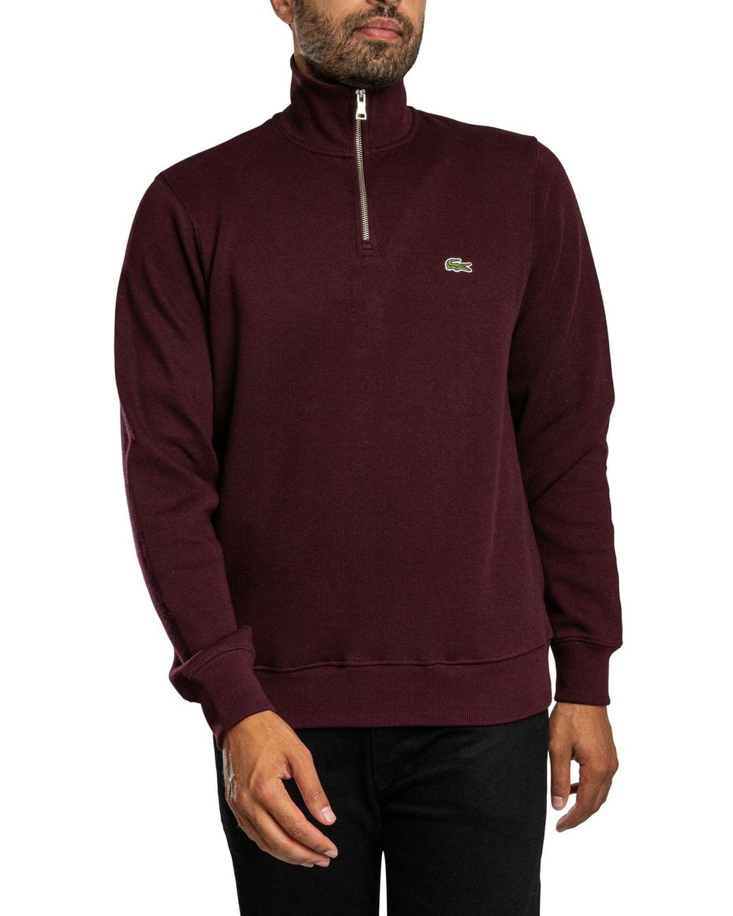 Lacoste Purple High Neck Interlock Sweatshirt for men