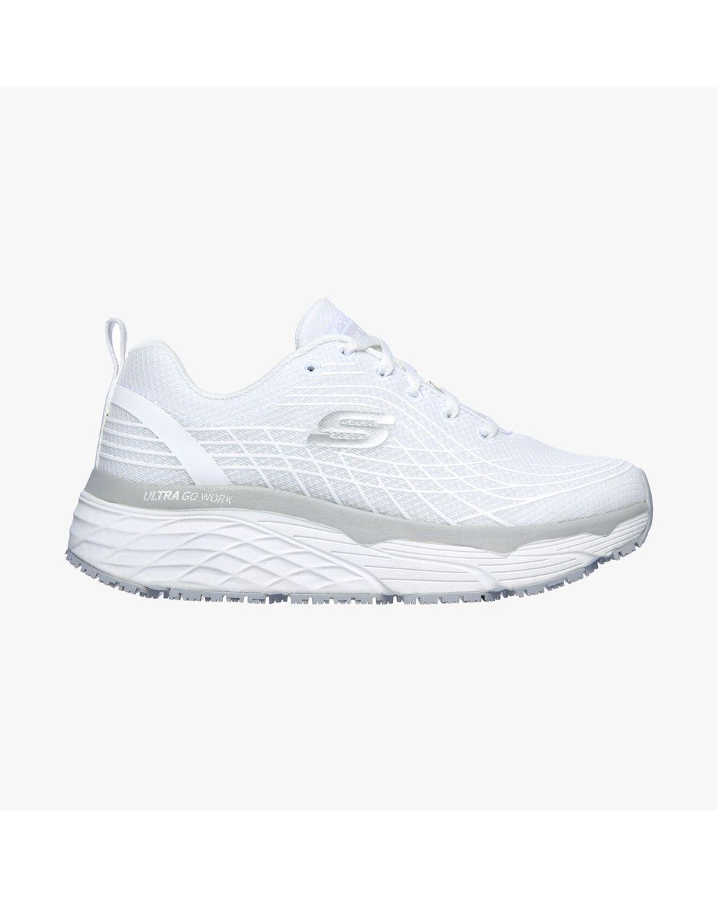 Skechers White 108016Ec/Wht Max Cushioning Elite Sr Occupational Shoes Textile
