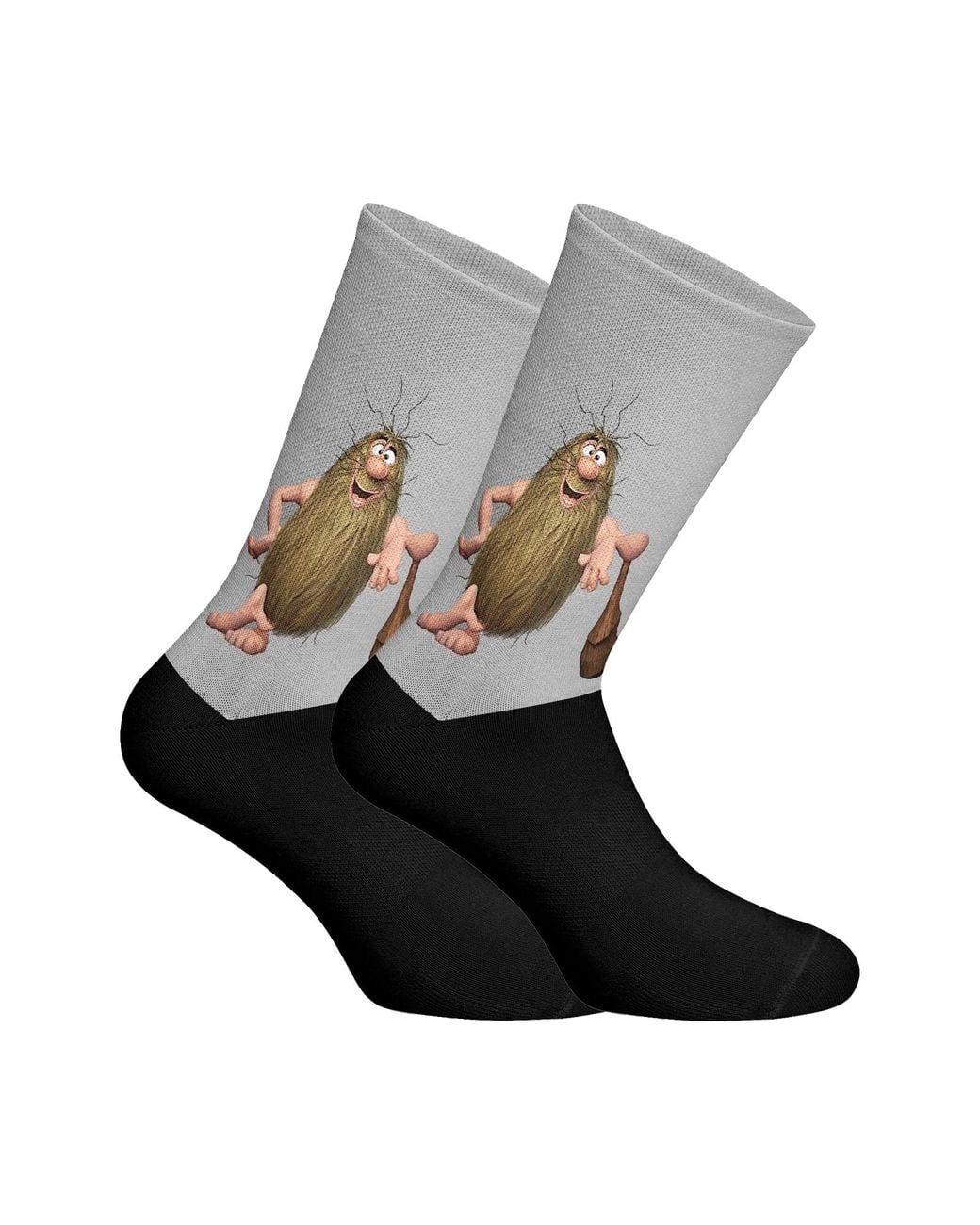 Jenes Socks Black Elastic Printed Long