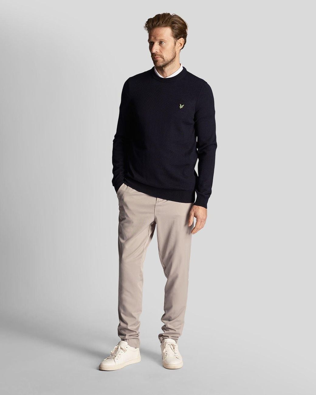 Lyle & Scott Blue Golf Polyblend Crew Neck Pullover for men