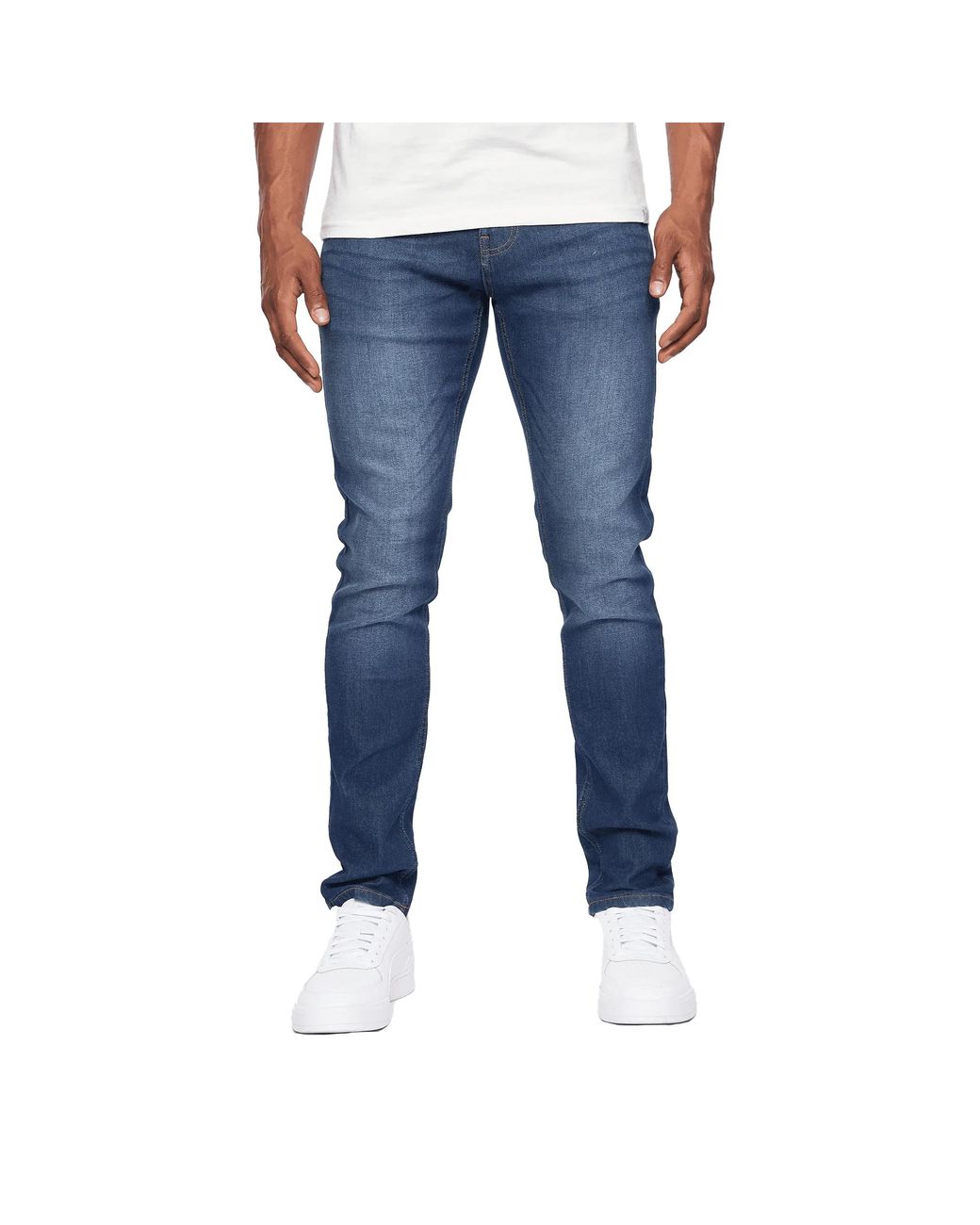 Duck and Cover Blue Overburg Tapered Jeans (Dark Wash) for men