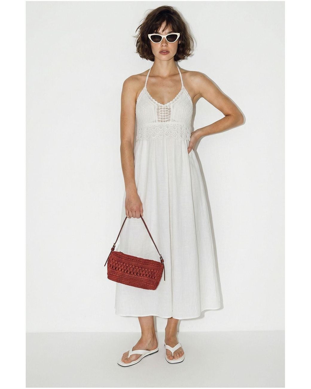 Bianco Lucci White Midi Skirt
