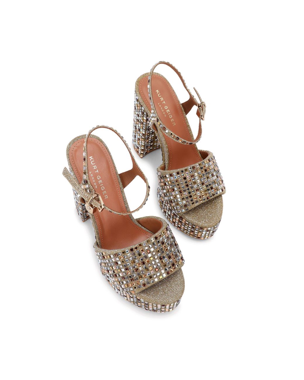 Kurt Geiger Metallic Brixton Platform Sandals