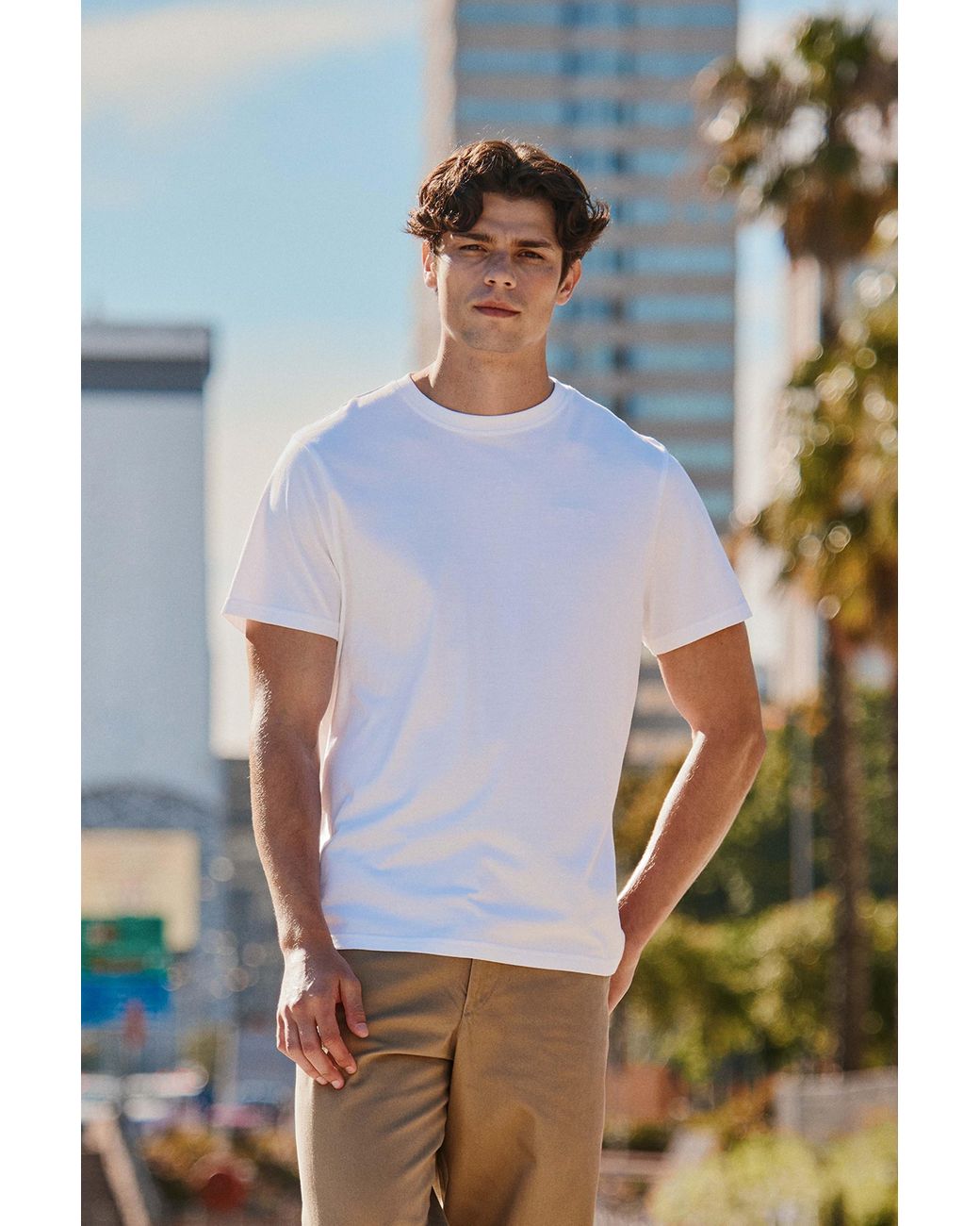 Mountain Warehouse White 'Icon' Logo Tee Relaxed Fit Casual Everyday T-Shirt Cotton for men