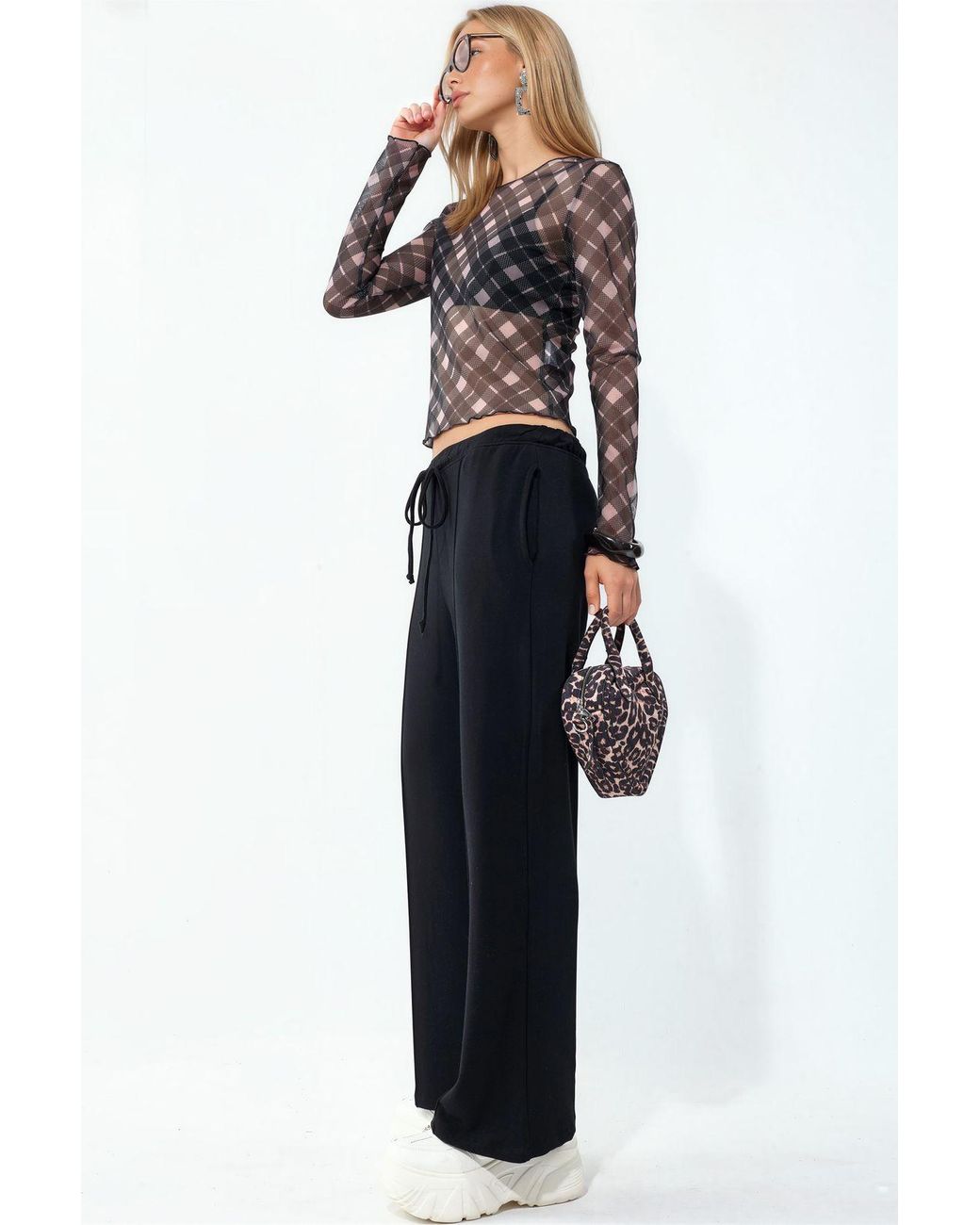 Busem Black Flare-Leg Jersey Joggers