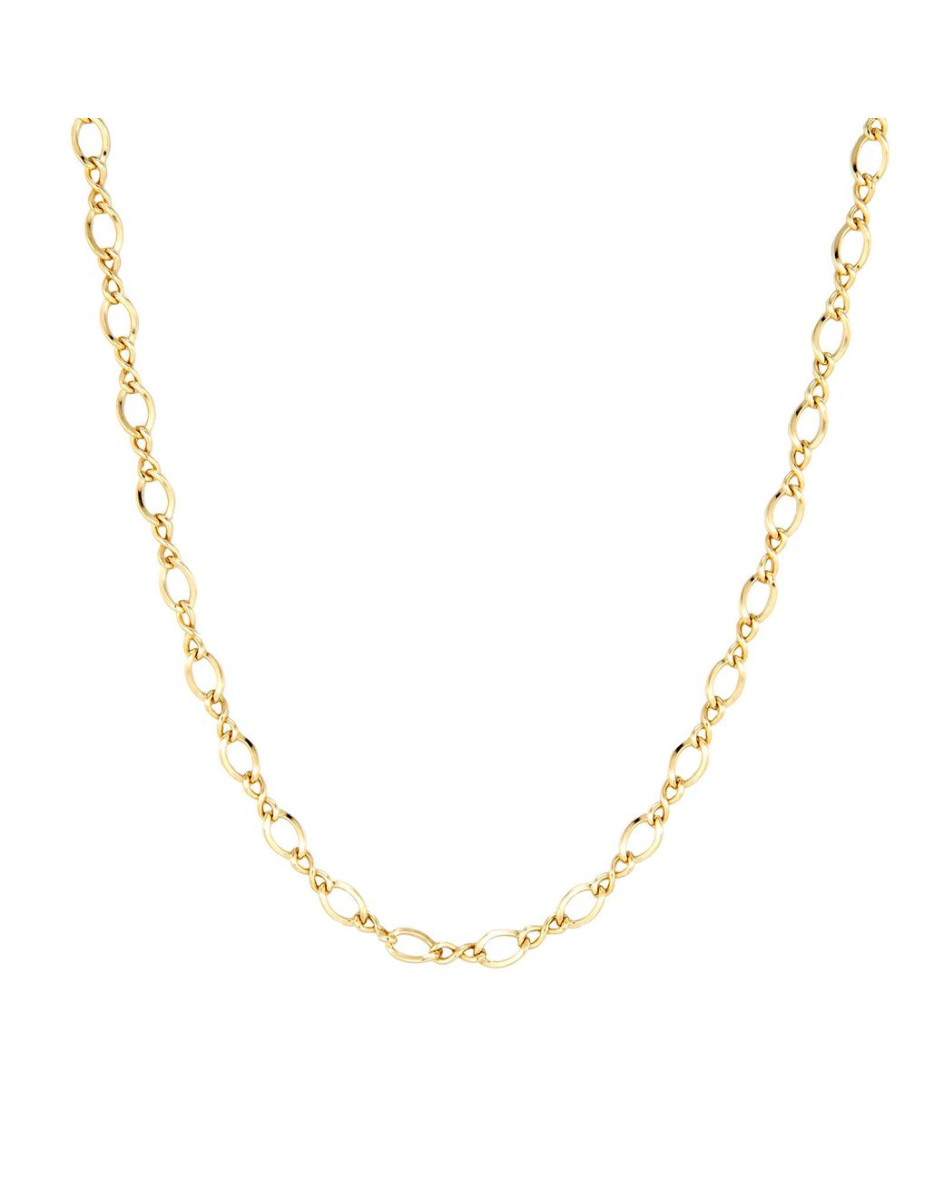 The Jewellery Stockroom Metallic 9Ct Rolled T-Bar Figure Of 8 Necklace