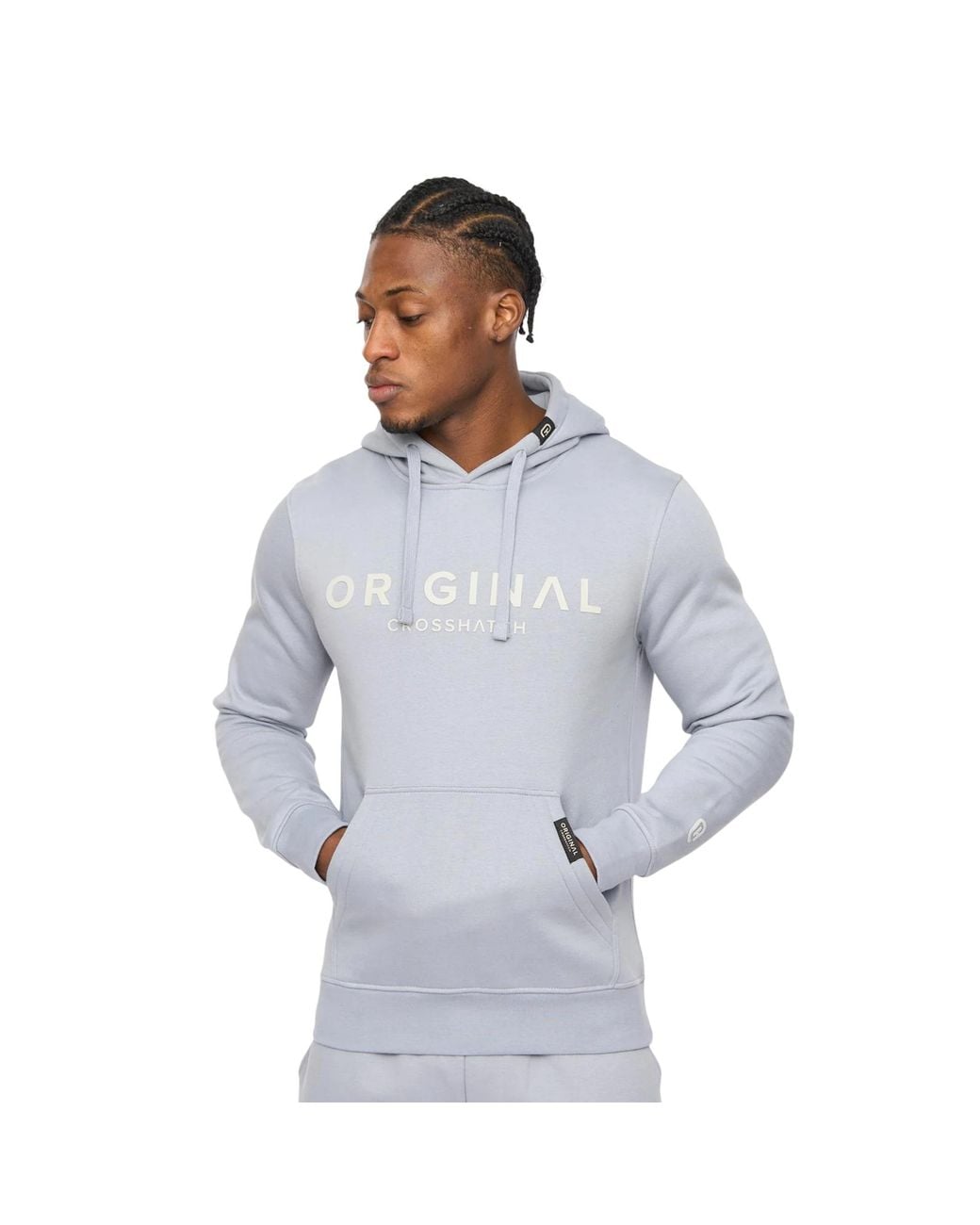 Crosshatch Blue Bardon Hoodie (Steel) for men