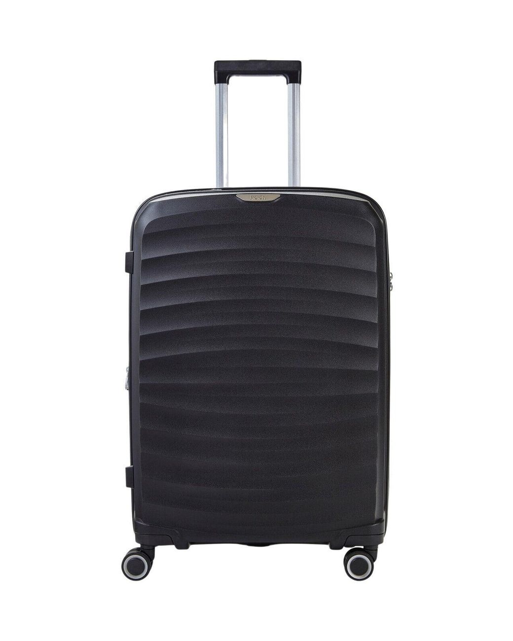 Infinity Leather Black Hard Shell Suitcase Cabin Luggage