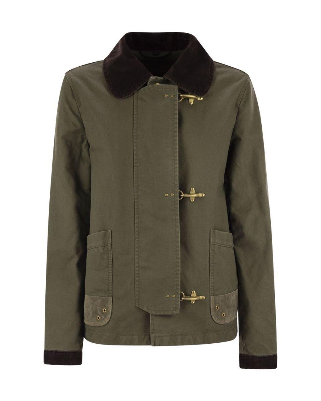 Fay Green Mini Fabric Jacket With Unique Fastening