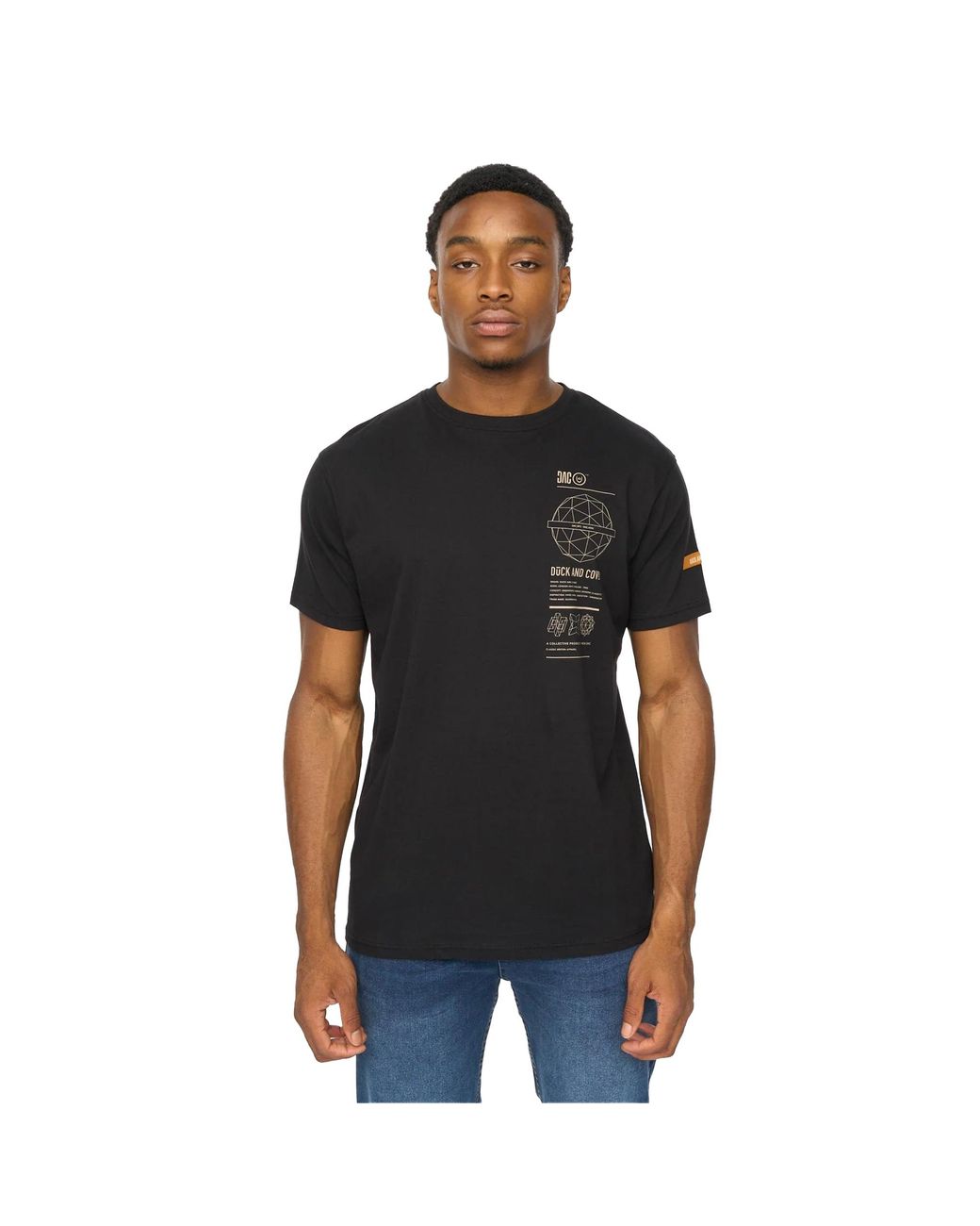 Duck and Cover Black Ashland T-Shirt Cotton for men