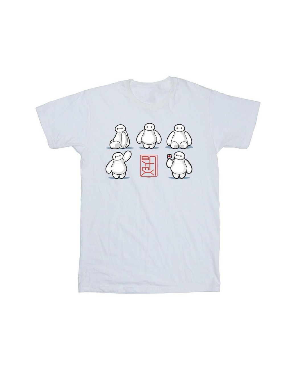 Disney Blue Big Hero 6 Baymax Many Poses T-Shirt for men