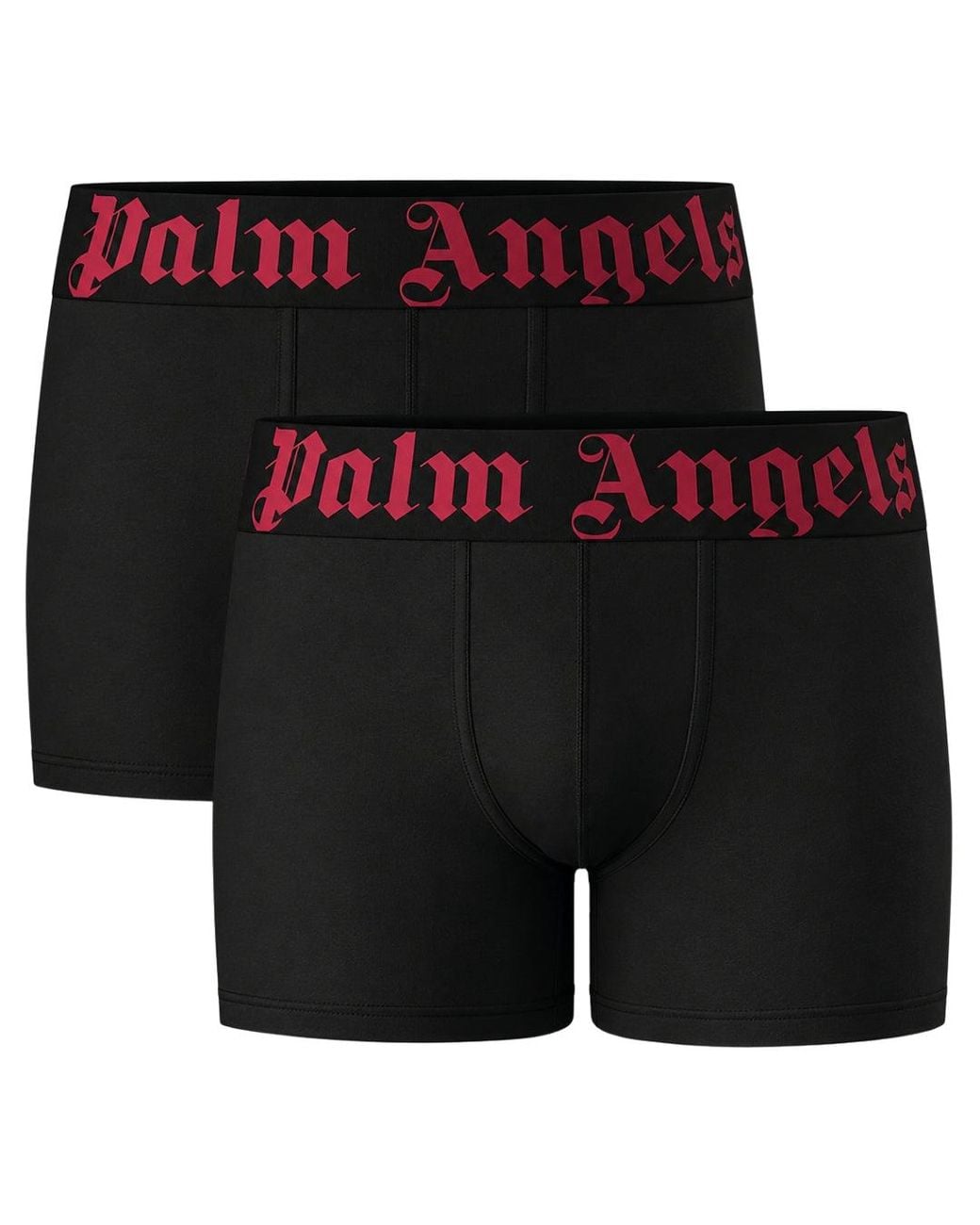 Palm Angels Black Two-Pack Contrast Logo Boxer Shorts Cotton for men