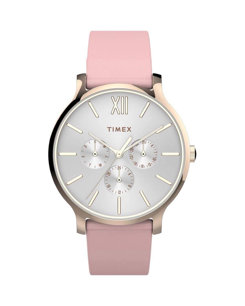 Timex Metallic Transcend Watch Tw2T74300 Leather