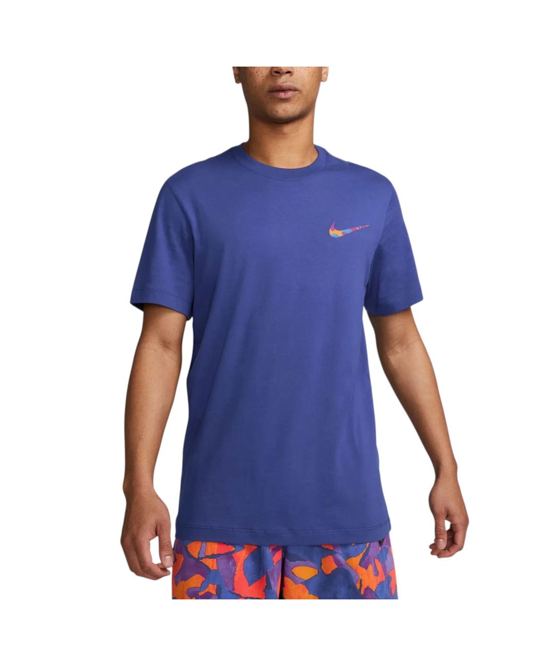 Nike Blue T Shirts Club Swoosh Hdy Print Short Sleeve Summer Sportswear for men