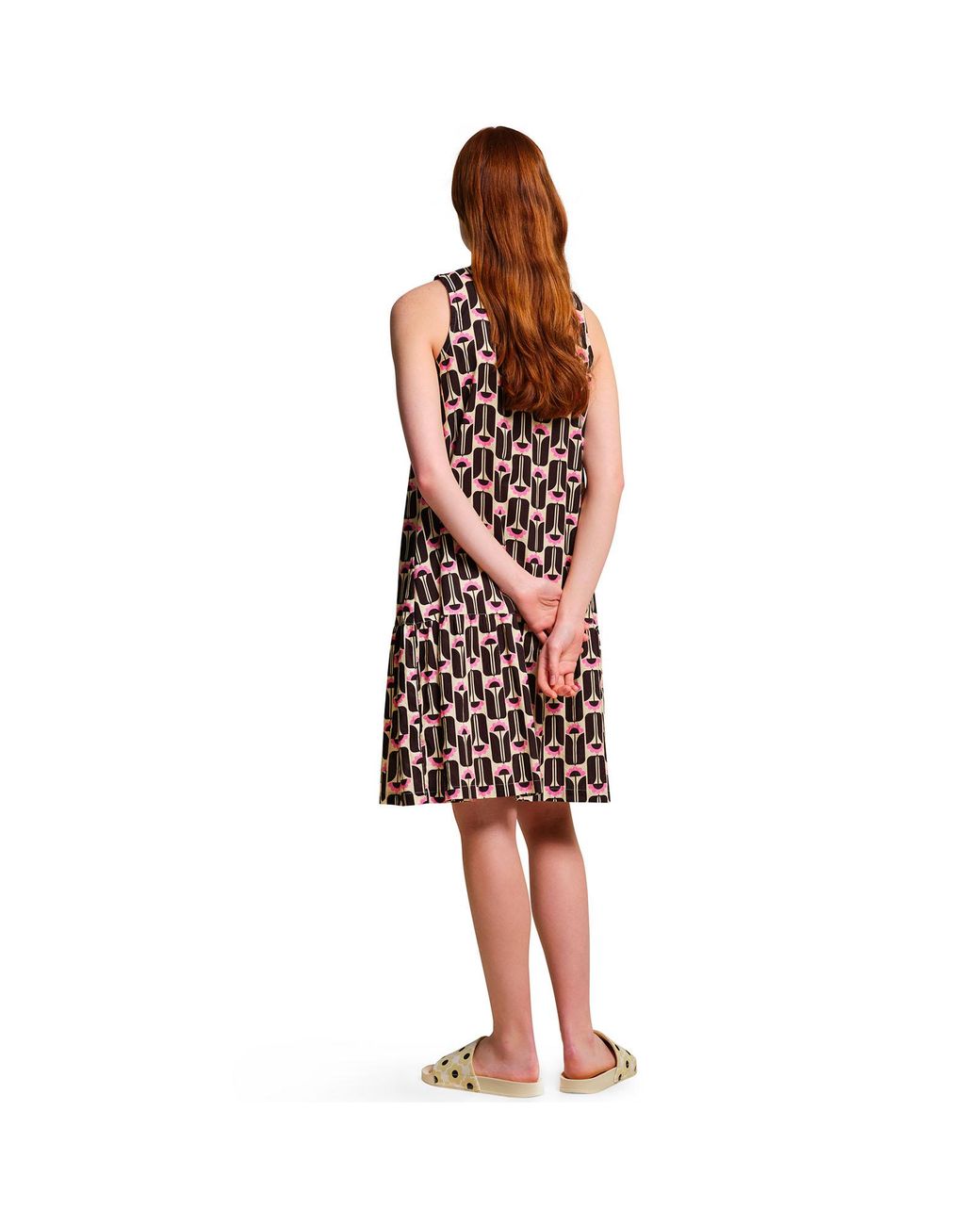 Regatta Red Orla Kiely Bold Pattern Above The Knee Summer Beach Dress