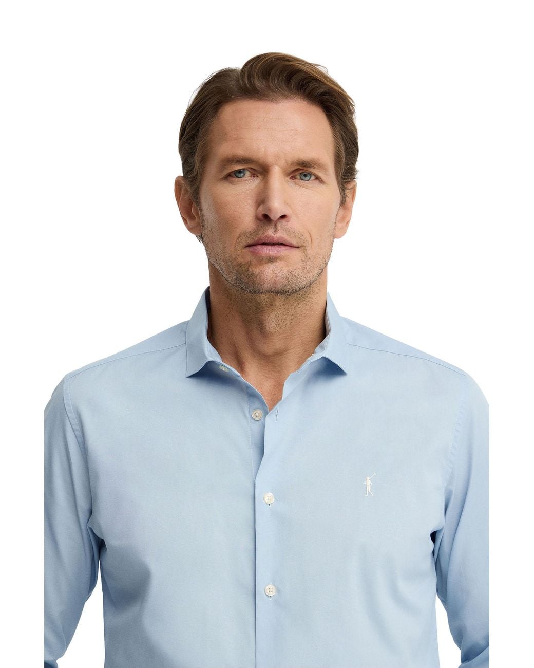 POLO CLUB Blue Long Sleeve Slim Fit Shirt Shirt-L-S22 for men