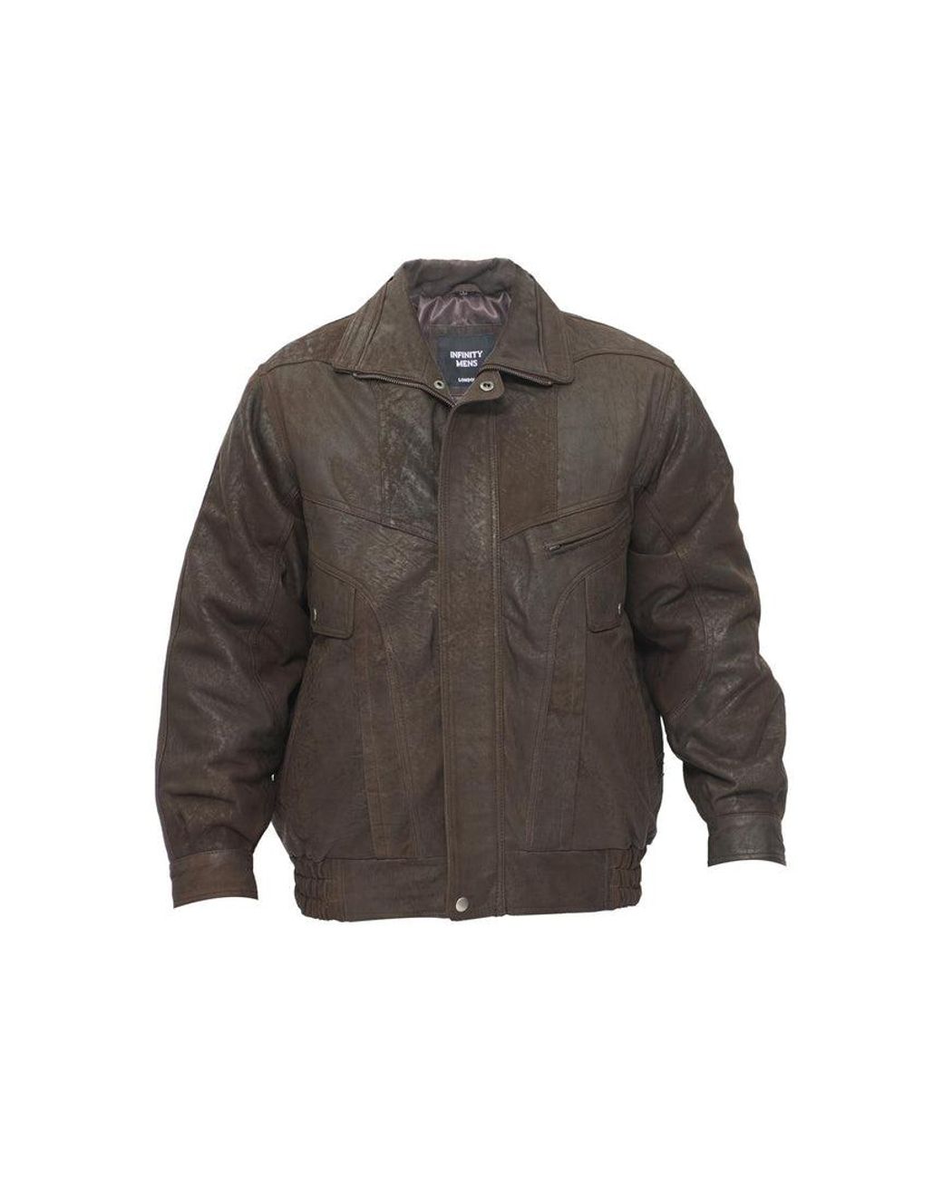 Infinity Leather Gray Nappa Bluson Tailored Bomber Jacket for men