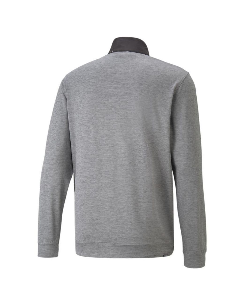 PUMA Gray Cloudspun Colourblock Quarter-Zip Golf Sweatshirt for men