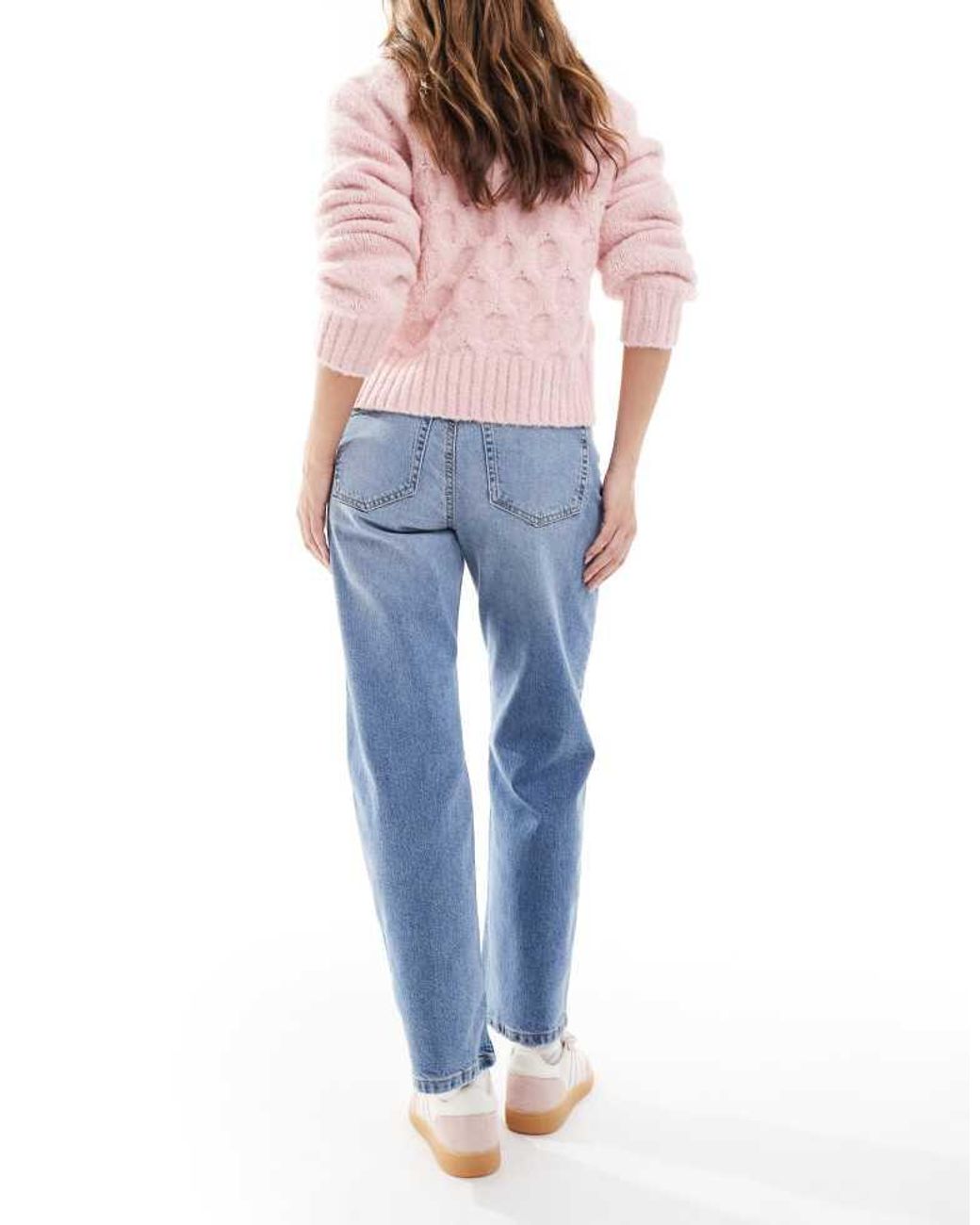 ASOS Blue Ankle Grazer Straight Leg Jeans