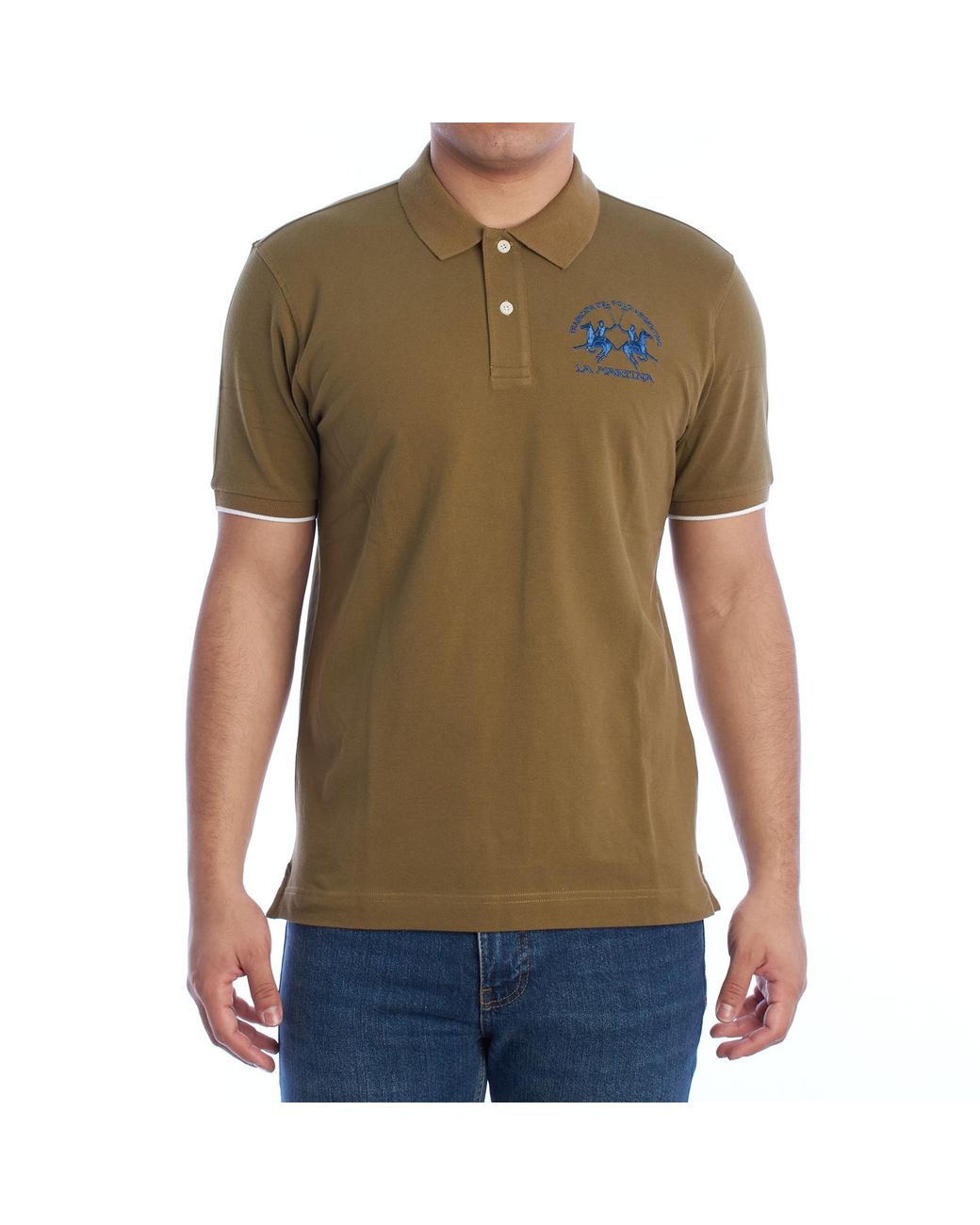 La Martina Green Regular Fit Short Sleeve Polo Ymp001-Pk001 for men