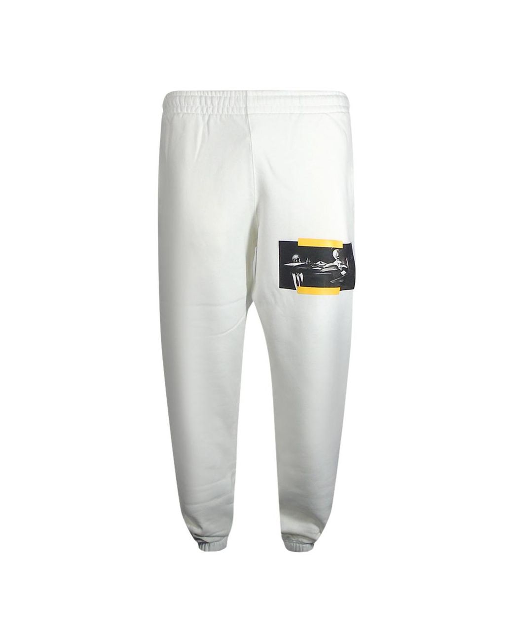 Off-White c/o Virgil Abloh Gray Caravaggio Painting Shorten Logo Sweatpants Cotton for men