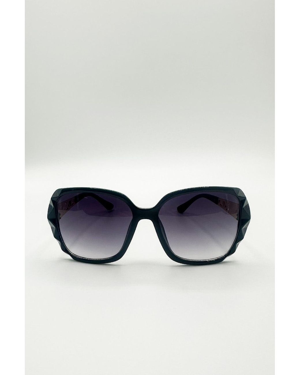 SVNX Natural Round Square Side Detail Sunglasses