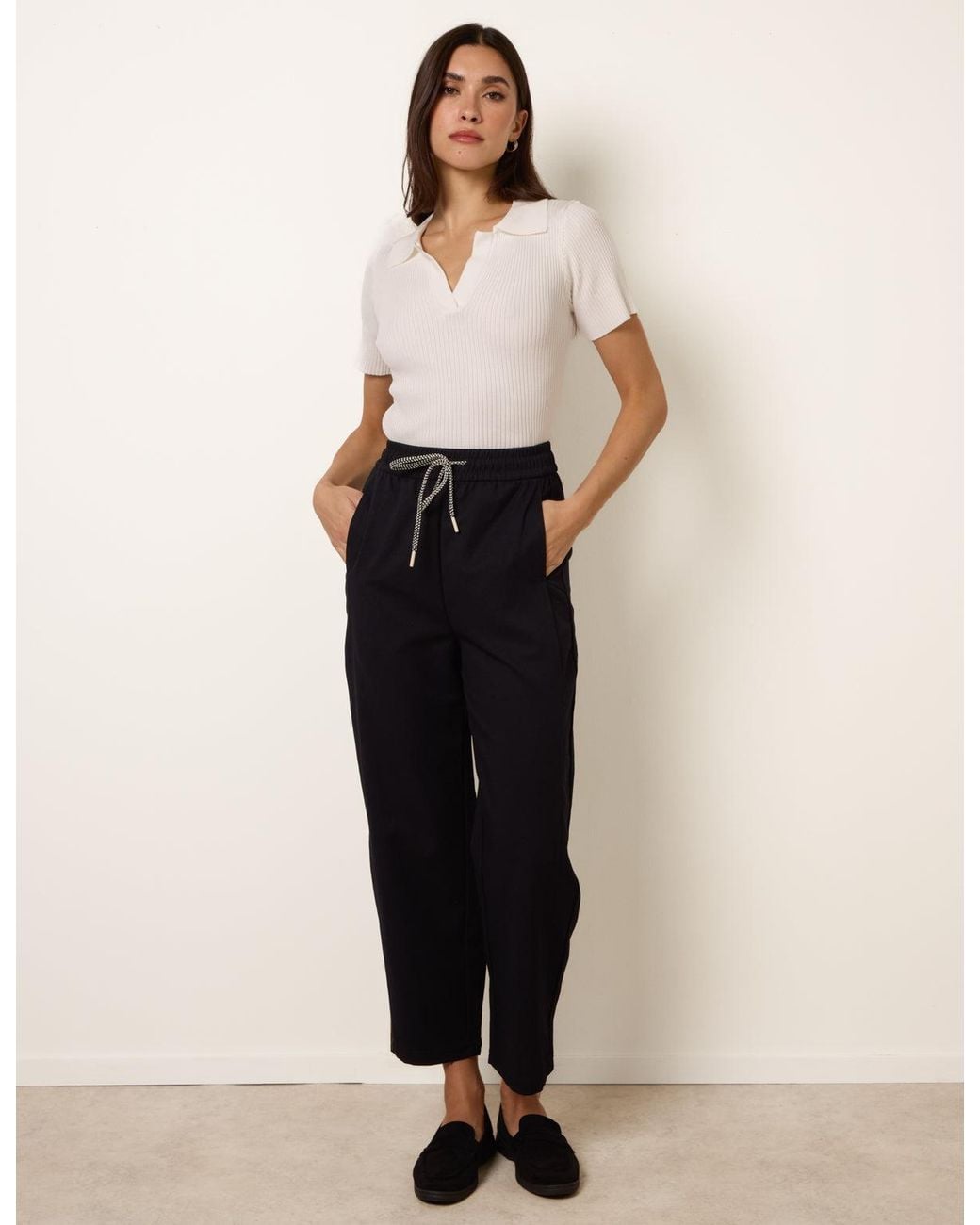 Blue Vanilla Natural Elastic Waist Drawstring Trousers