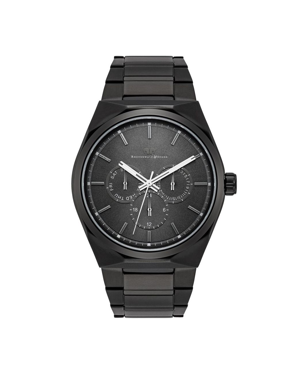 Rhodenwald & Söhne Black Stainless Steel Watch 42Mm for men