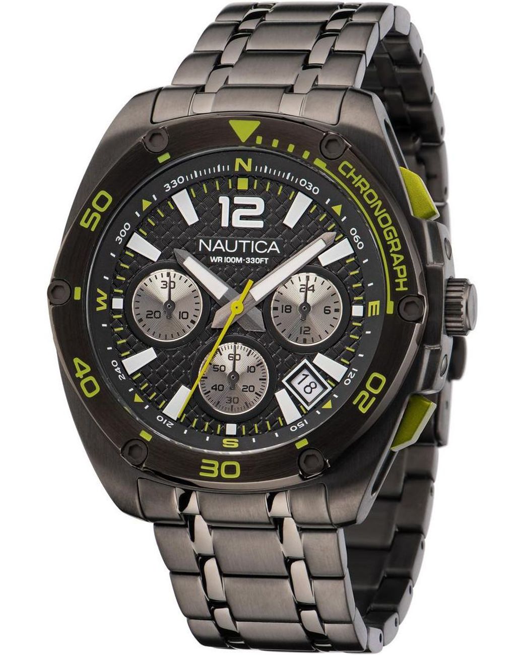 Nautica Black Naptcf210 Tin Can Bay Watch for men