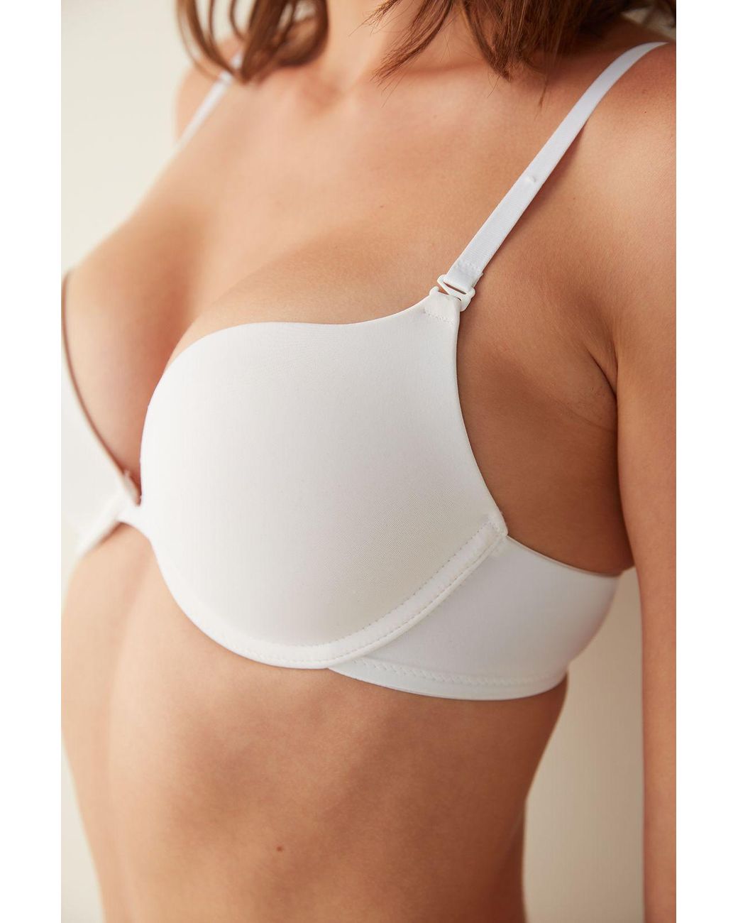 Penti White Padded Underwire Bra With Removable Straps
