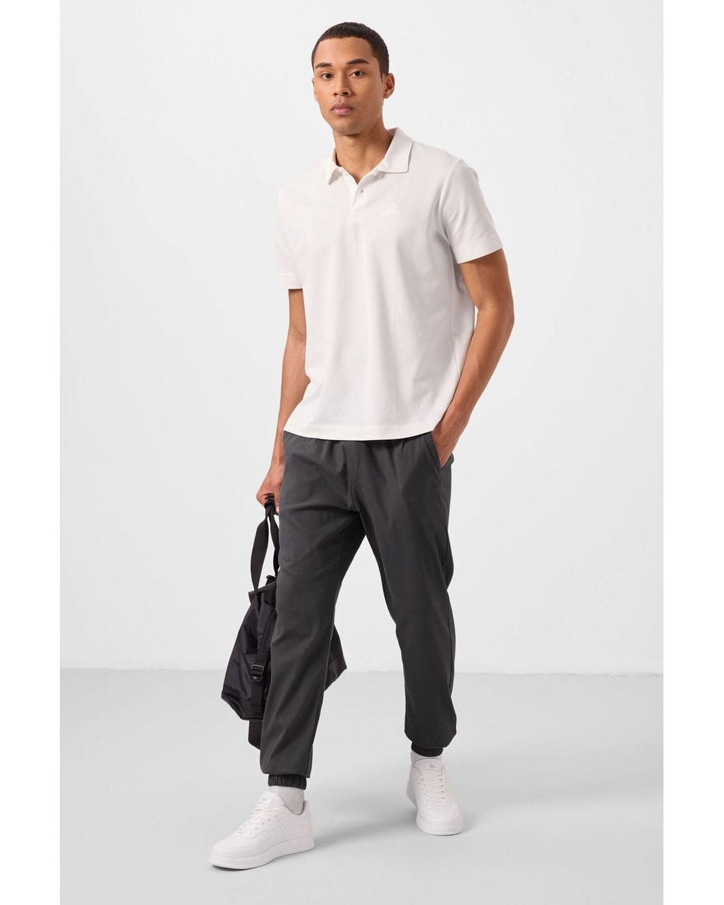 TOMMY LIFE White Straight-Leg Pull-On Chinos for men