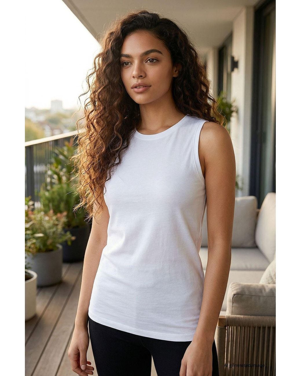 TOMMY LIFE White Cotton Elastane T-Shirt