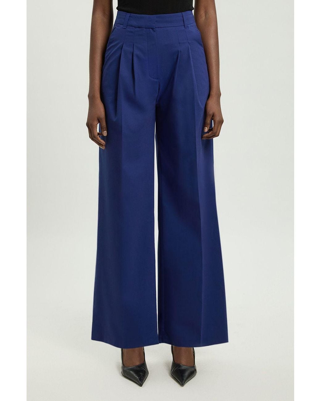 Karen Millen Blue Tailored Straight Leg Cigarette Trouser